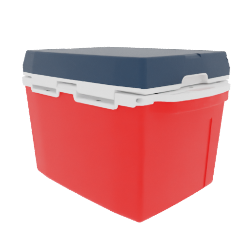 Taiga 27 Qt Rugged Ice Chest – Red Base, Blue Lid – USA Made Heavy Duty Hard Cooler