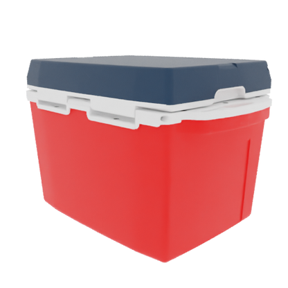 Taiga 27 Qt Rugged Ice Chest – Red Base, Blue Lid – USA Made Heavy Duty Hard Cooler