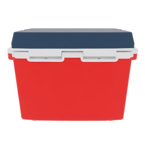 Taiga 27 Qt Rugged Ice Chest – Red Base, Blue Lid – USA Made Heavy Duty Hard Cooler