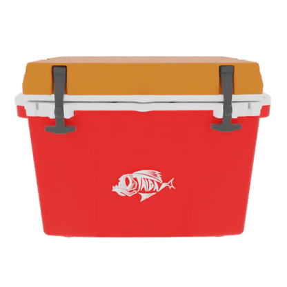 Taiga 27 Qt Heavy Duty Ice Chest – Red Base, Burnt Orange Lid – Rugged American Made Hard Cooler