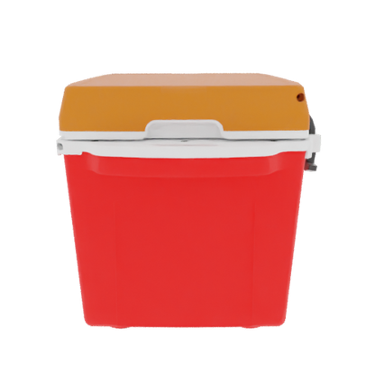 Taiga 27 Qt Heavy Duty Ice Chest – Red Base, Burnt Orange Lid – Rugged American Made Hard Cooler
