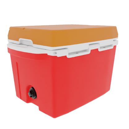 Taiga 27 Qt Heavy Duty Ice Chest – Red Base, Burnt Orange Lid – Rugged American Made Hard Cooler