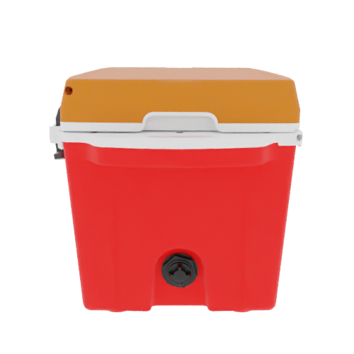 Taiga 27 Qt Heavy Duty Ice Chest – Red Base, Burnt Orange Lid – Rugged American Made Hard Cooler