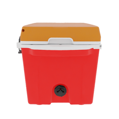 Taiga 27 Qt Heavy Duty Ice Chest – Red Base, Burnt Orange Lid – Rugged American Made Hard Cooler