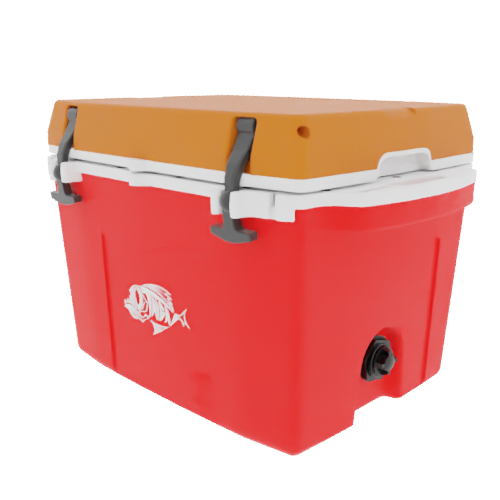 Taiga 27 Qt Heavy Duty Ice Chest – Red Base, Burnt Orange Lid – Rugged American Made Hard Cooler