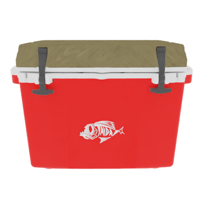 Taiga 27 Quart Hard Cooler – Red Base, Desert Tan Lid – USA Made Outdoor Ice Chest