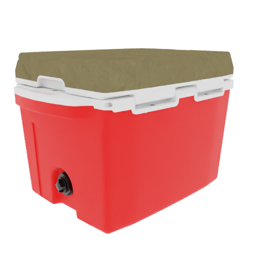 Taiga 27 Quart Hard Cooler – Red Base, Desert Tan Lid – USA Made Outdoor Ice Chest