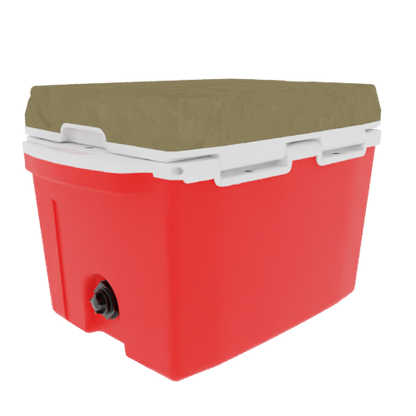 Taiga 27 Quart Hard Cooler – Red Base, Desert Tan Lid – USA Made Outdoor Ice Chest
