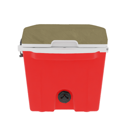 Taiga 27 Quart Hard Cooler – Red Base, Desert Tan Lid – USA Made Outdoor Ice Chest