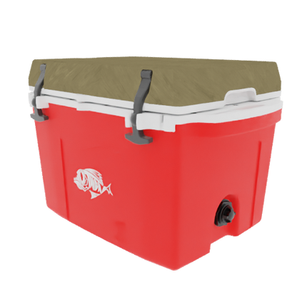 Taiga 27 Quart Hard Cooler – Red Base, Desert Tan Lid – USA Made Outdoor Ice Chest