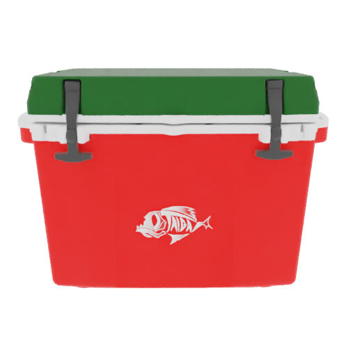 Taiga 27 Quart Outdoor Patio Cooler – Red Base, Green Lid – USA Made Hard Sided Ice Chest
