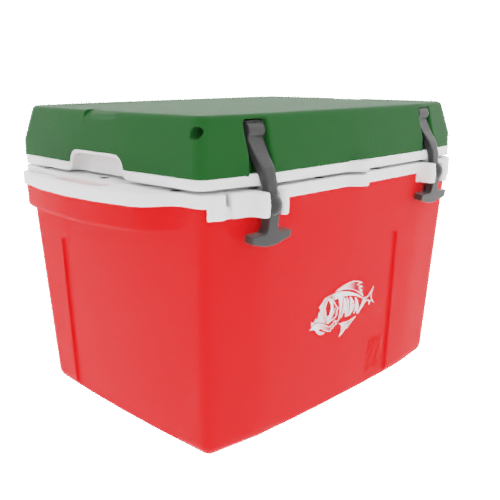 Taiga 27 Quart Outdoor Patio Cooler – Red Base, Green Lid – USA Made Hard Sided Ice Chest