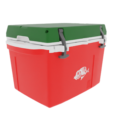 Taiga 27 Quart Outdoor Patio Cooler – Red Base, Green Lid – USA Made Hard Sided Ice Chest