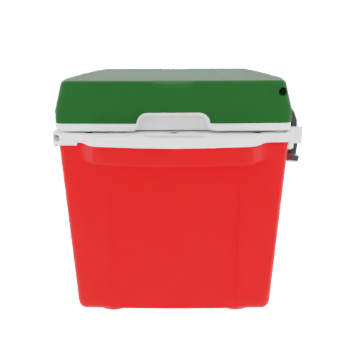 Taiga 27 Quart Outdoor Patio Cooler – Red Base, Green Lid – USA Made Hard Sided Ice Chest