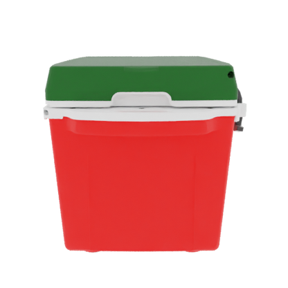 Taiga 27 Quart Outdoor Patio Cooler – Red Base, Green Lid – USA Made Hard Sided Ice Chest