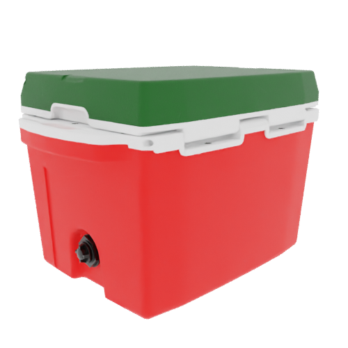 Taiga 27 Quart Outdoor Patio Cooler – Red Base, Green Lid – USA Made Hard Sided Ice Chest