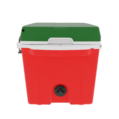 Taiga 27 Quart Outdoor Patio Cooler – Red Base, Green Lid – USA Made Hard Sided Ice Chest