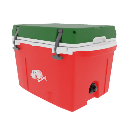 Taiga 27 Quart Outdoor Patio Cooler – Red Base, Green Lid – USA Made Hard Sided Ice Chest