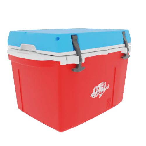 Taiga 27 Quart Red Cooler with Light Blue Lid – Durable Marine Ice Chest Built for the Water