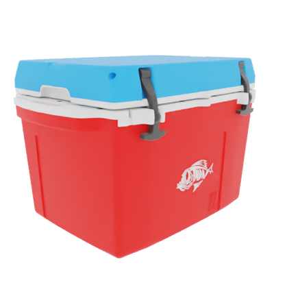 Taiga 27 Quart Red Cooler with Light Blue Lid – Durable Marine Ice Chest Built for the Water