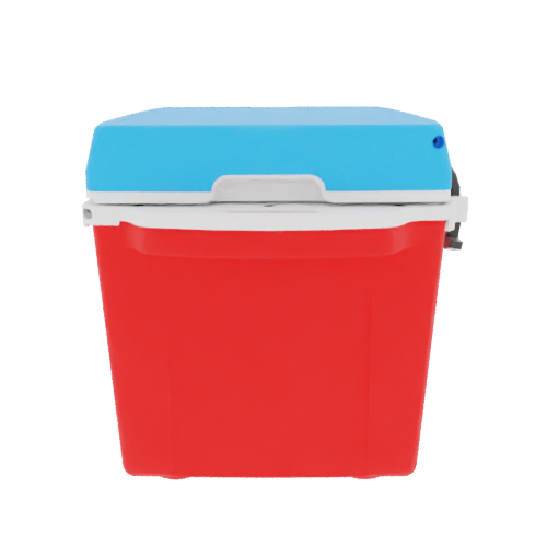 Taiga 27 Quart Red Cooler with Light Blue Lid – Durable Marine Ice Chest Built for the Water