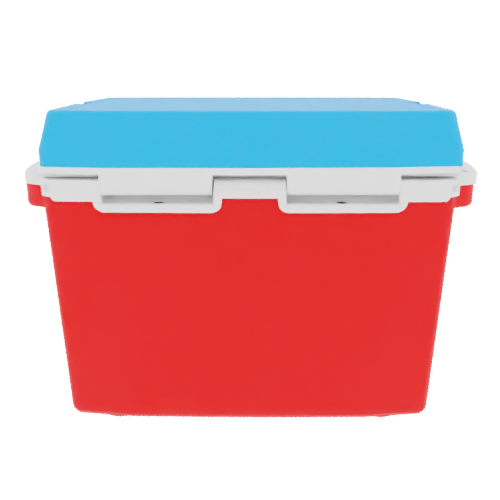 Taiga 27 Quart Red Cooler with Light Blue Lid – Durable Marine Ice Chest Built for the Water