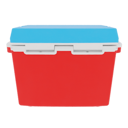Taiga 27 Quart Red Cooler with Light Blue Lid – Durable Marine Ice Chest Built for the Water