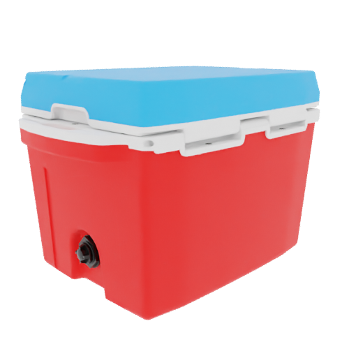Taiga 27 Quart Red Cooler with Light Blue Lid – Durable Marine Ice Chest Built for the Water