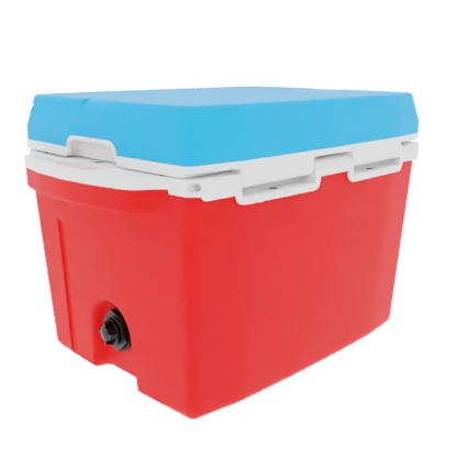 Taiga 27 Quart Red Cooler with Light Blue Lid – Durable Marine Ice Chest Built for the Water