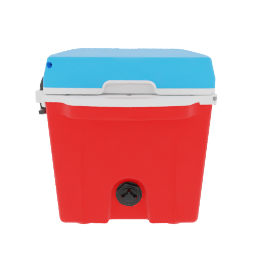 Taiga 27 Quart Red Cooler with Light Blue Lid – Durable Marine Ice Chest Built for the Water