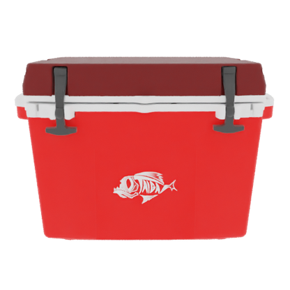 Taiga 27 Qt Rugged Ice Chest – Red Base, Maroon Lid – USA Made Hard Cooler