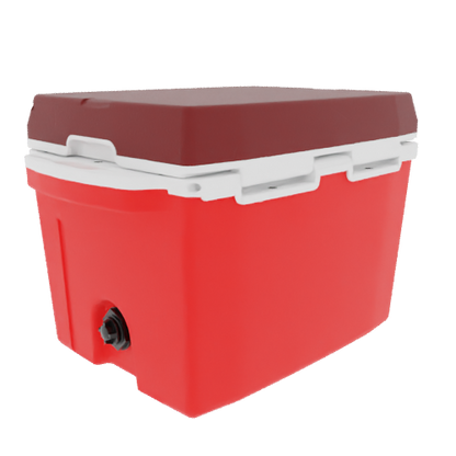 Taiga 27 Qt Rugged Ice Chest – Red Base, Maroon Lid – USA Made Hard Cooler