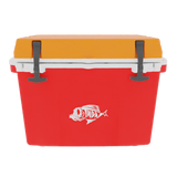 Taiga 27 Qt Boating Ice Chest – Red Base, Orange Lid – USA Made
