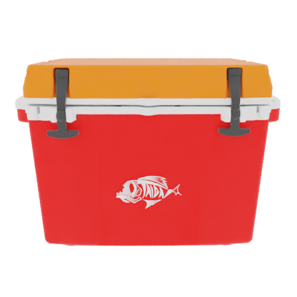 Taiga 27 Qt Boating Ice Chest – Red Base, Orange Lid – USA Made