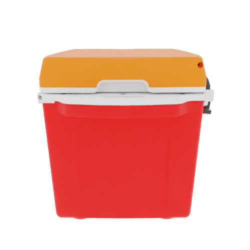 Taiga 27 Qt Boating Ice Chest – Red Base, Orange Lid – USA Made