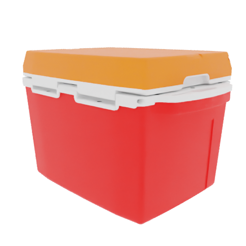 Taiga 27 Qt Boating Ice Chest – Red Base, Orange Lid – USA Made
