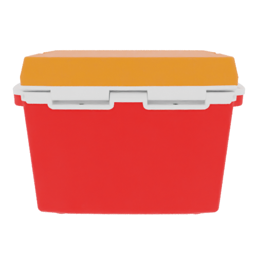Taiga 27 Qt Boating Ice Chest – Red Base, Orange Lid – USA Made