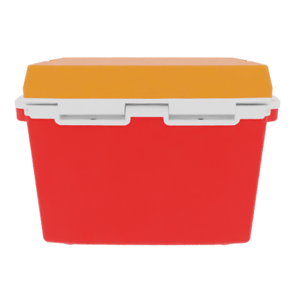 Taiga 27 Qt Boating Ice Chest – Red Base, Orange Lid – USA Made