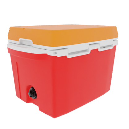 Taiga 27 Qt Boating Ice Chest – Red Base, Orange Lid – USA Made