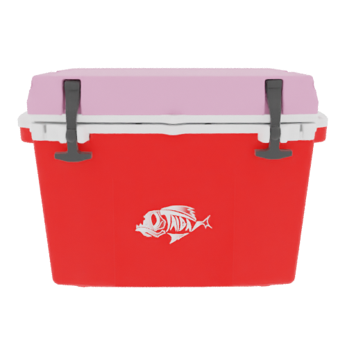 Taiga 27 Quart Red Cooler with Pink Lid – Rugged Camping & Hunting Ice Chest