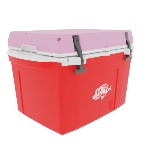 Taiga 27 Quart Red Cooler with Pink Lid – Rugged Camping & Hunting Ice Chest