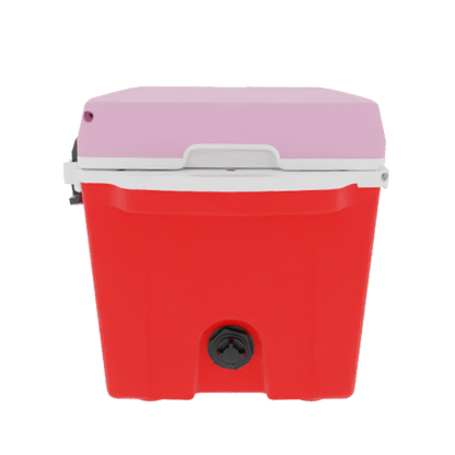 Taiga 27 Quart Red Cooler with Pink Lid – Rugged Camping & Hunting Ice Chest