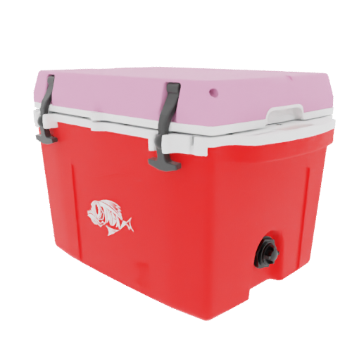 Taiga 27 Quart Red Cooler with Pink Lid – Rugged Camping & Hunting Ice Chest