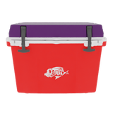 Taiga 27 Quart Red Cooler with Purple Lid – Durable Boating Cooler Built for the Open Water