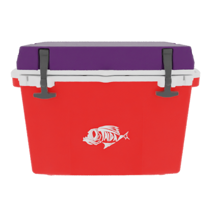 Taiga 27 Quart Red Cooler with Purple Lid – Durable Boating Cooler Built for the Open Water