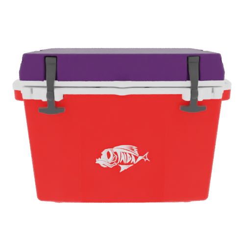 Taiga 27 Quart Red Cooler with Purple Lid – Durable Boating Cooler Built for the Open Water