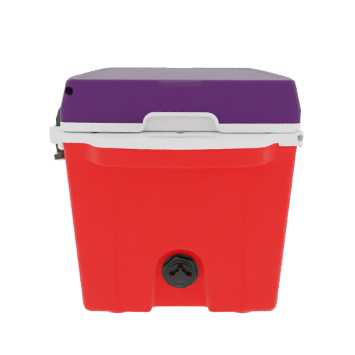 Taiga 27 Quart Red Cooler with Purple Lid – Durable Boating Cooler Built for the Open Water