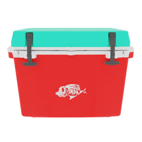Taiga 27 Quart Red Cooler with Seafoam Lid – Tailgating Ice Chest Built for Game Day