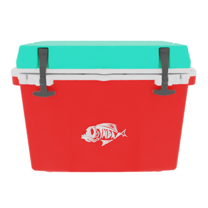 Taiga 27 Quart Red Cooler with Seafoam Lid – Tailgating Ice Chest Built for Game Day