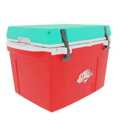 Taiga 27 Quart Red Cooler with Seafoam Lid – Tailgating Ice Chest Built for Game Day